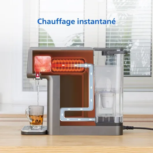 3500 Series Distributeur d’Eau Chaude et Froide avec Filtration Taste+, Eau Filtrée Chaude et Froide en Quelques Secondes, Protection Antibactérienne UV-C, Aucune Installation Nécessaire