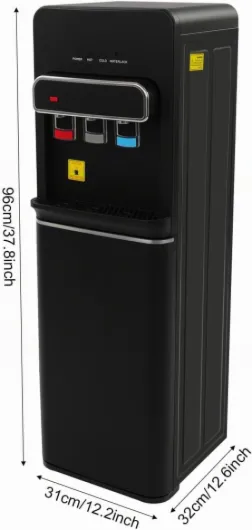 Fontaine à Eau Chargement Inférieur 3 Températures 550W Noir
