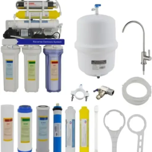 Avis Système d’osmose inverse UV 7 étapes 75GPD DMETE : un purificateur complet sous l’évier pour l’eau potable à la maison