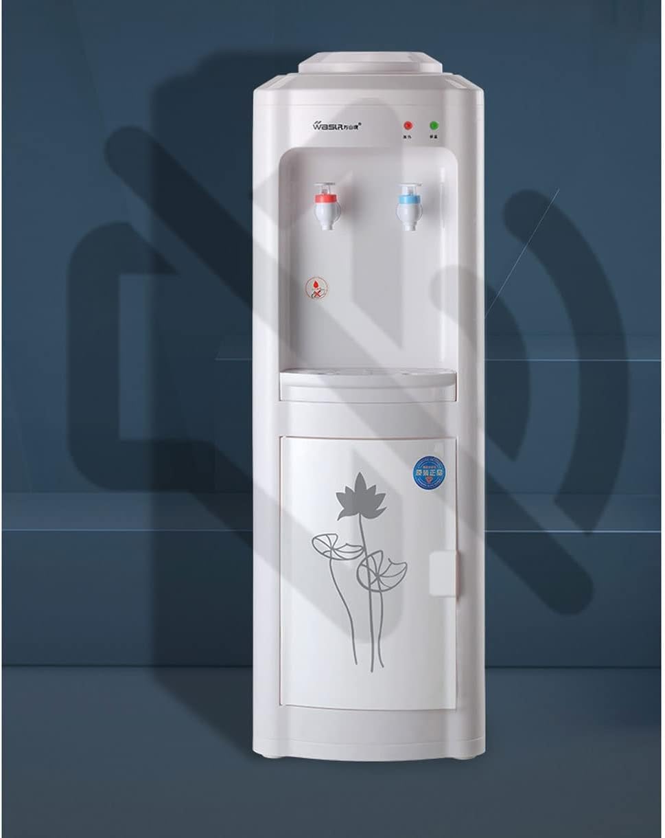 Distributeur de Refroidisseur d'eau, Chargement par Le Bas, Refroidisseur en Bouteille Commercial, Tasse à Pousser pour Prendre de l'eau Froide et Chaude, Fontaine à Boire à Double Blanc Ice and warm