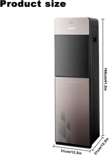 Distributeur d'eau à chargement par le bas - Distributeur d'eau froide et chaude - Compresseur de refroidissement à poussoir - Pour la maison et le bureau - Marron - 31 x 31 x 104,9 cm Brun 12.2*12.2*41.3in