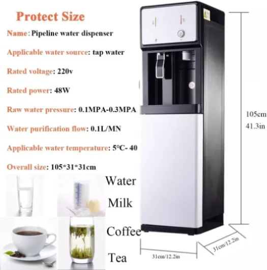 Refroidisseur D’Eau Autoportant, Chaud, Chaud, Froid, Distributeur D’Eau à 3 Températures, Fontaine à Eau, Machine à Eau, Hydratation pour La Maison, One Color, 31cmx31cmx105cm One Color 31cmx31cmx105cm