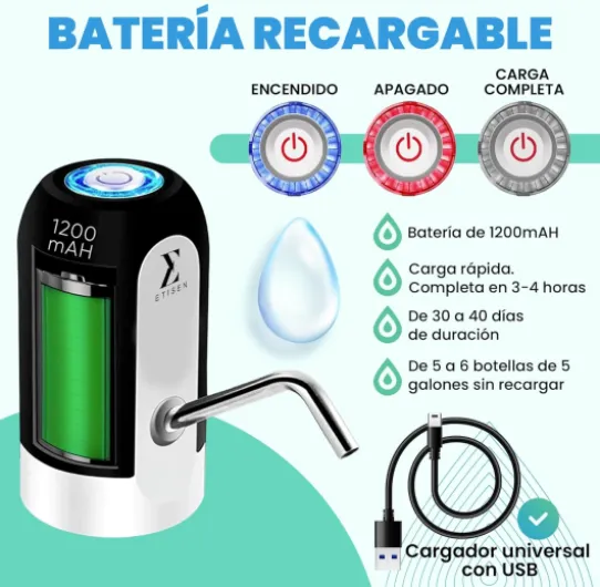 Distributeur d'eau, robinet électrique pour bidons d'eau froide, pompe doseuse avec deux adaptateurs - 5,7L, 10L, 11,3L, 15L, 18,9L.