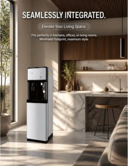 Distributeur D’Eau sur Pied Raccordé Au Réseau,Fontaine Eau Debout 3 Températures Chaud Froid Tiède,Fontaine A Eau Fraiche,Idéal Maison Bureau Commerce