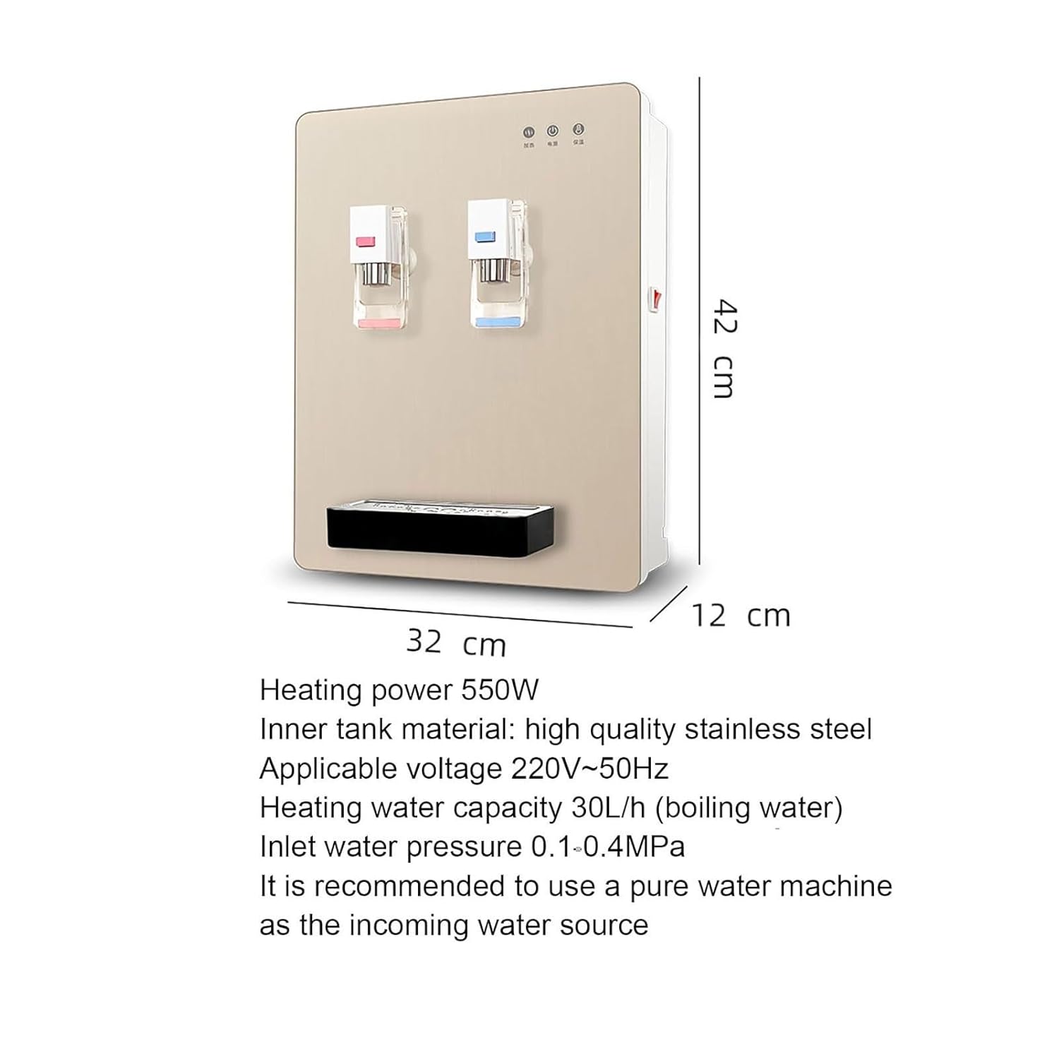 Distributeur D'eau Mural Chaud Et Froid, Fontaine À Eau De Ligne, Raccordement Au Réseau D'eau, Distributeur D'eau Instantané Chaude, Pour Bureau Ou Maison
