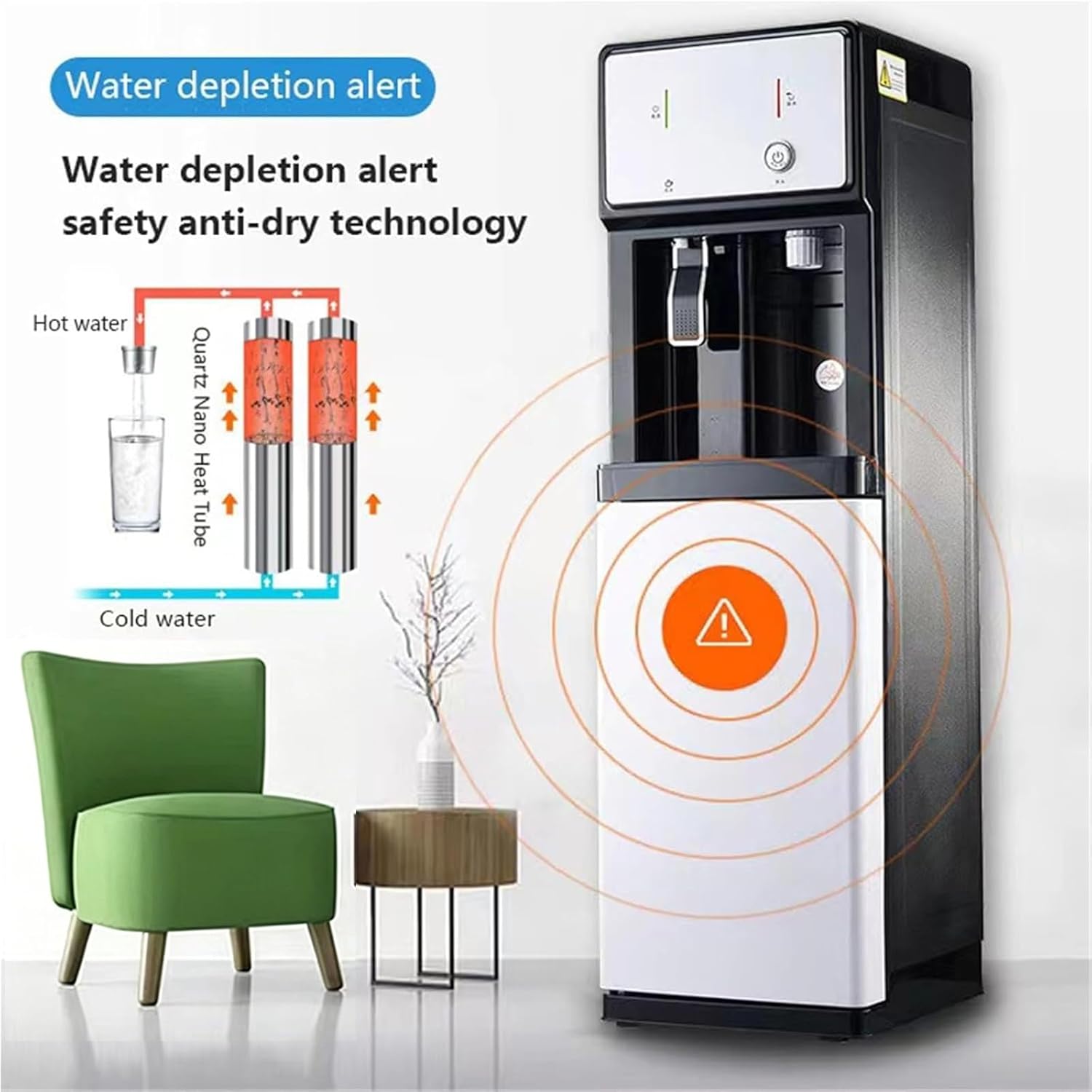 Distributeur Eau Raccordement Au Réseau d'eau,Fontaine Eau Autonome Alimenté par Le Réseau,4 Filtres,température Réglable sur 3 Segments,pour Usage Commercial