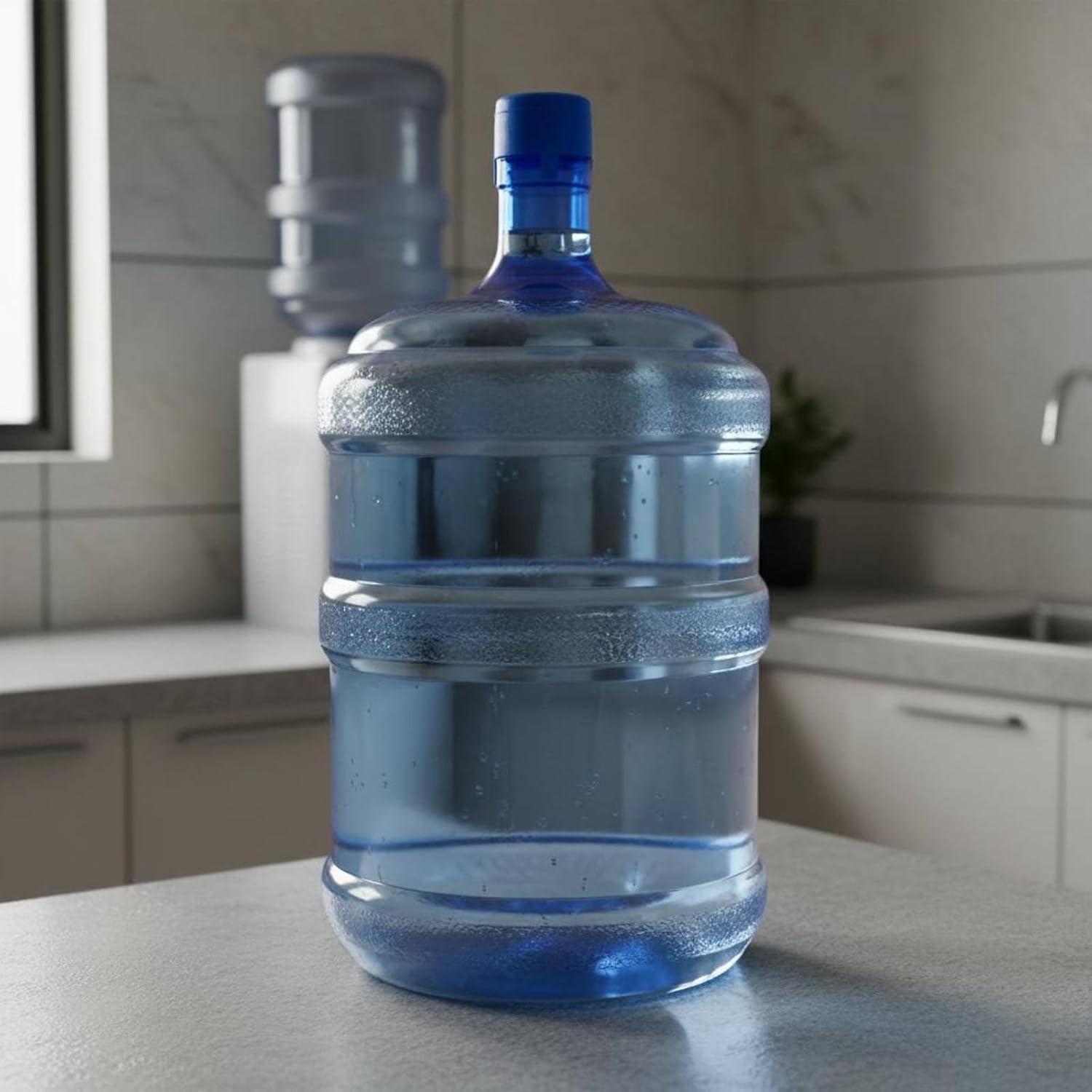 Qianly Bonbonne pour Fontaine à Eau Qualité Alimentaire Bonbonne d'eau Réutilisable Grande Capacité pour Campeurs, Dortoir, 18L, Épais+Petit+sans Poignée 18L Épais+Petit+Sans Poignée