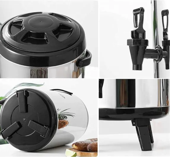Distributeur d'eau Chaude et Froide,Bouilloire Thermostat,Fontaine Isotherme de Boisson en Acier Inoxydable,Grande Capacité,10-12 Heures,Black-10L