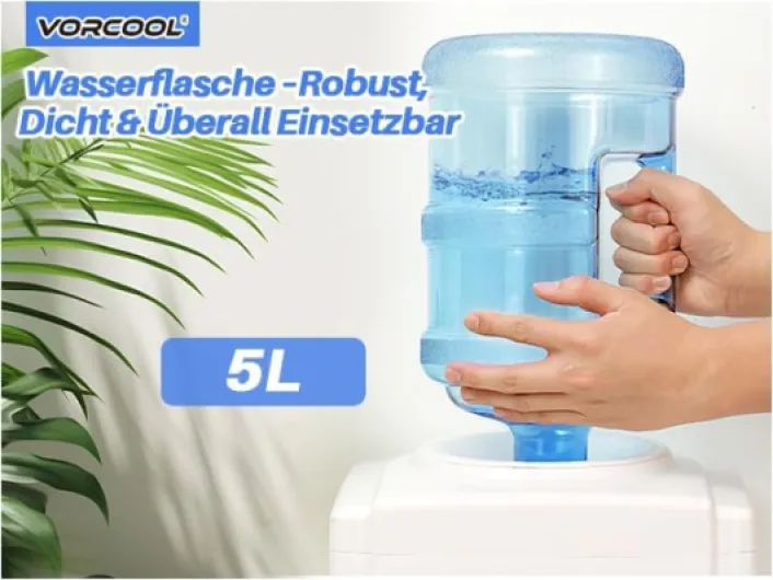 VORCOOL Bouteille Eau 5l: Bonbonne Eau 5 litres de Seau portatif de Bouteille d'eau minérale de Bouteille d'eau Pure avec la poignée