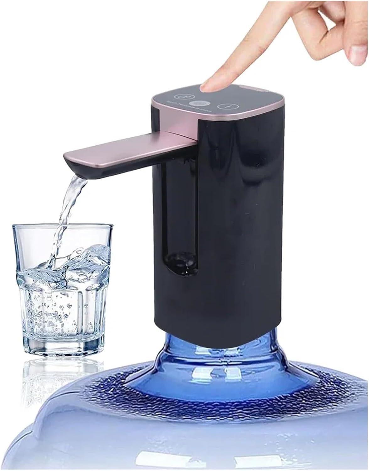 Pompe À Eau Électrique Automatique, Bouteille D'eau Intelligente Écran Tactile Déverrouillée Par Empreinte Digitale, Distributeur Pliable Réglable Fonctionnement Silencieux(Black) Noir
