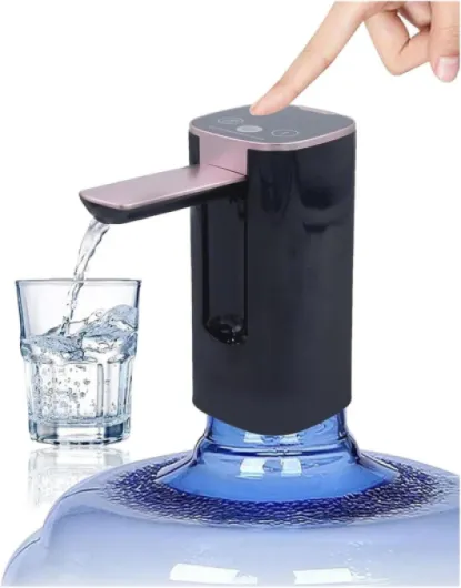 Pompe À Eau Électrique Automatique, Bouteille D'eau Intelligente Écran Tactile Déverrouillée Par Empreinte Digitale, Distributeur Pliable Réglable Fonctionnement Silencieux(Black) Noir
