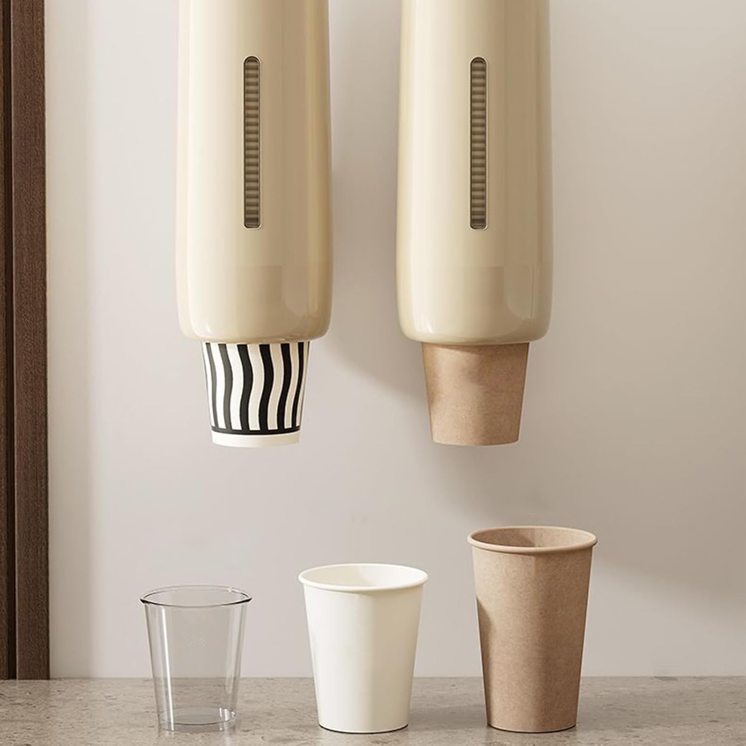 Porte-Gobelets pour Fontaines à Eau,Rangement pour Gobelets Papier À Système D'Extraction - Support Lourd Antipoussière pour Tasses De Salon pour Maison Cuisine Salon Pas de Balle À Trois Couleurs