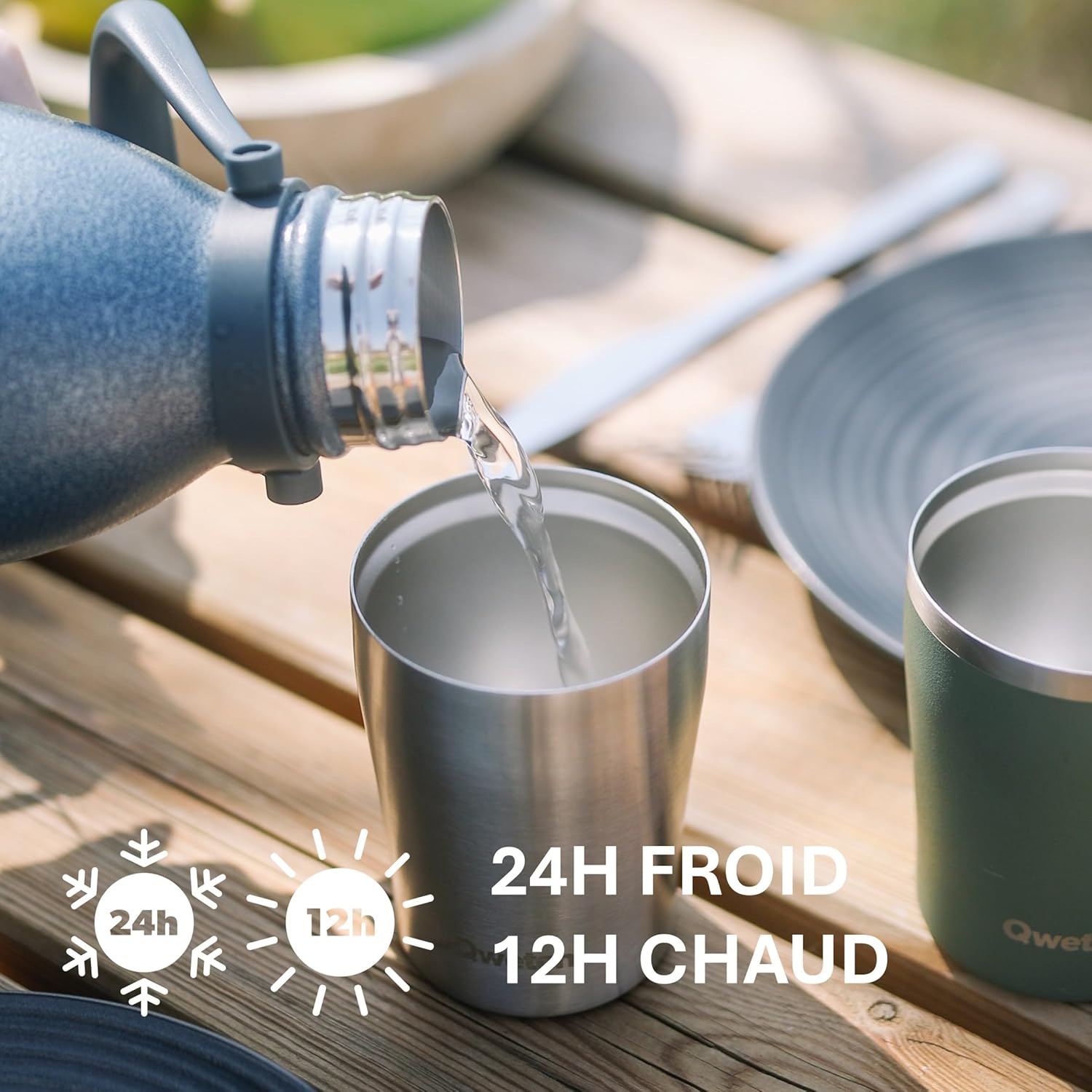 Bouteille Isotherme Originals ROC 750ml Navy - Revêtement Anti-Rayures Ultra Résistant - 24h Froid / 12h Chaud - Étanche, Poignée Intégrée, Lavable au Lave-Vaisselle - Gourde Inox Durable 750 ml Blue Navy