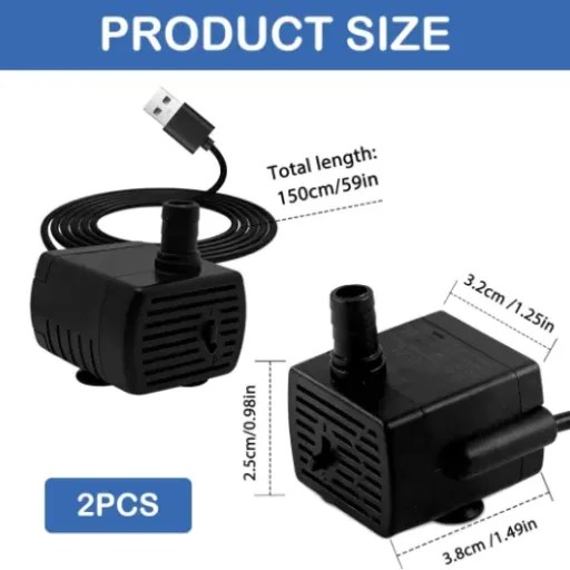 Test Mini Pompe à Eau Submersible USB 5V (lot de 2) : pratique pour petites fontaines, moins pour le gros débit
