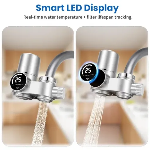 Test Filtre à Eau Robinet 13 étapes UV-LED : pratique au quotidien mais pas vraiment en acier inox