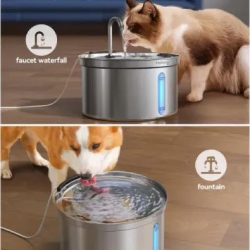 Test FEELNEEDY Fontaine à Eau pour Chat 3,5L : la fontaine-robinet en inox qui fait boire (un peu) plus les chats flemmards