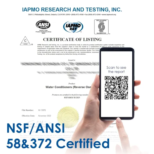 G3P600 Système d'osmose inverse, certifié NSF/ANSI 58 & 372, système d'osmose inverse sous l'évier, réduction du TDS, 600 GPD, 2:1 pur à l'égout, robinet LED intelligent G3 600GPD