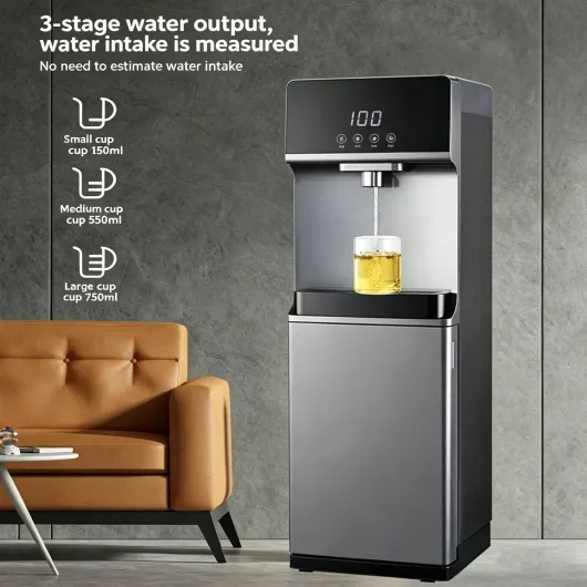 Distributeur Eau Chaude Instantanée, Refroidisseur d'eau Chaude Et Froide avec Affichage Numérique,Fontaine A Eau sur Pied pour Maison, Bureau Et Cuisine, Gris Moderne