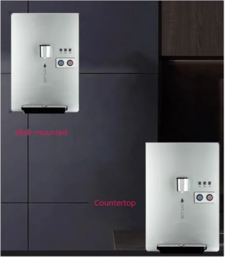 Distributeur Eau Mural Alimenté par Le Réseau Électrique avec Élément Chauffant en Acier Inoxydable Et Double Commande Fontaine A Eau pour Bureau,Salon,Chambre À Coucher Silver 15.71x11.81x7.48inch