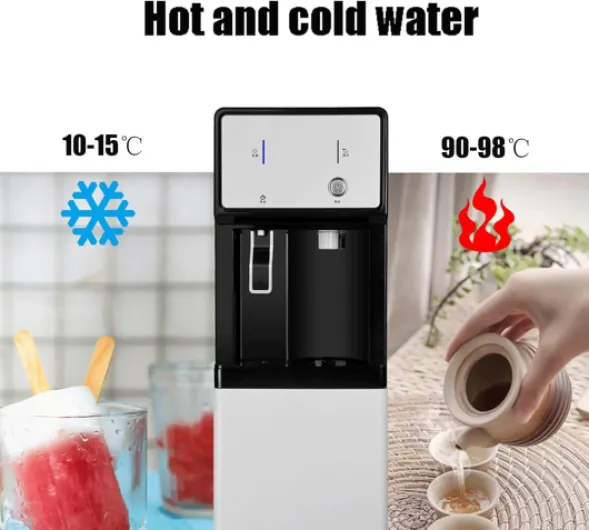 Distributeur d'eau Professionnel sans Bouteille Alimenté par Le Réseau,Refroidisseur Eau Chaude Et Froide avec 4 Filtres,Élimine Les Contaminants,Cartouches Filtrantes Remplaçables Blanc 12x12x41 inches